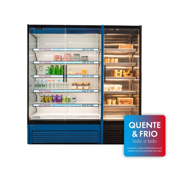 Expositor de dupla temperatura FUTURO 2 DT para quente e frio